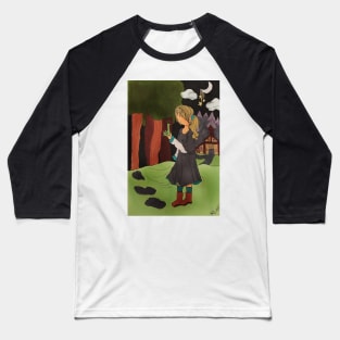 Cute girl with snail marker illustration Baseball T-Shirt